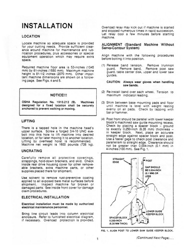 DoALL 2012-2H sierra de cinta Contour-Matic manual de instrucciones #1616 - Imagen 3 de 12
