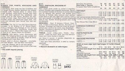 Patron De Couture VOGUE Vintage 1982 - Haut, Pantalon, Culotte, Caraco - Taille B36in - Neuf
