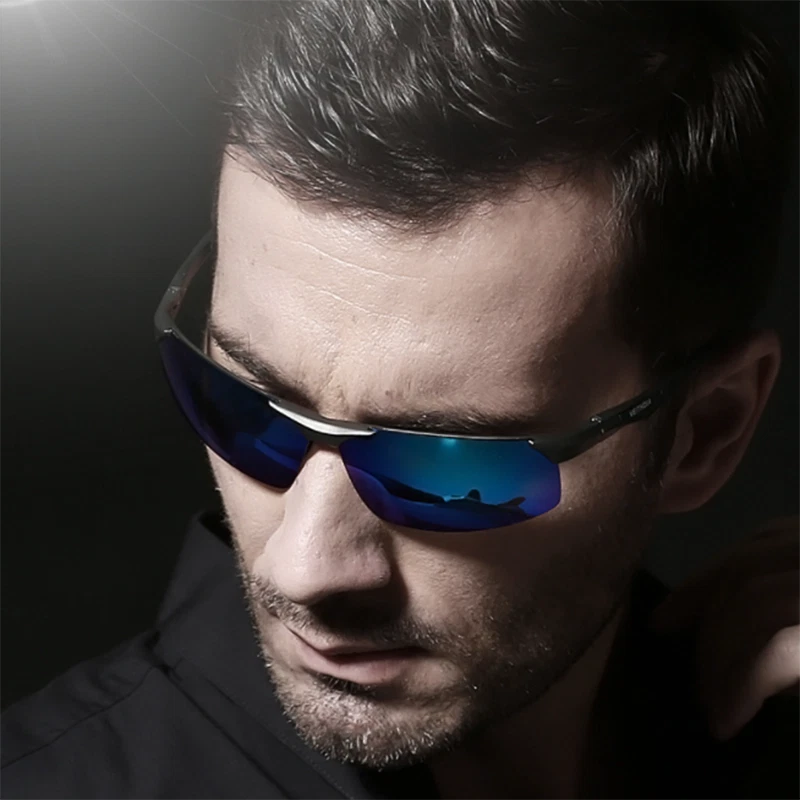 Men Women Aluminum Polarized Sunglasses Half Frame Fashion Glasses UV400 New - Image 3 of 4