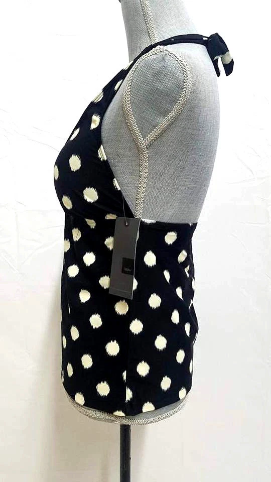 Mossimo Tankini Top de Natación Halter Negro con Marfil Para Mujer Talla X-Pequeña Nuevo Con Etiquetas Foto 4 de 4