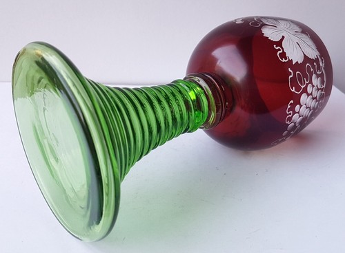 Römer/ Wein- Glas Trompetenfuß Weintraube Handschliff um 1900 N677 - Picture 9 of 14