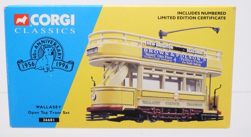 Corgi Classics 36601, Wallasey Open Top Tram Set, Diecast British Trolley