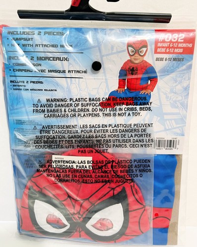 Marvel Spider-Man Costume Size Infant 6-12 months Halloween Baby, Dress-up NEW - Picture 2 of 5