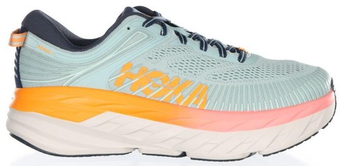 Mens Hoka One One Bondi 7 Running Shoes Blue Green Orange  display picture 1