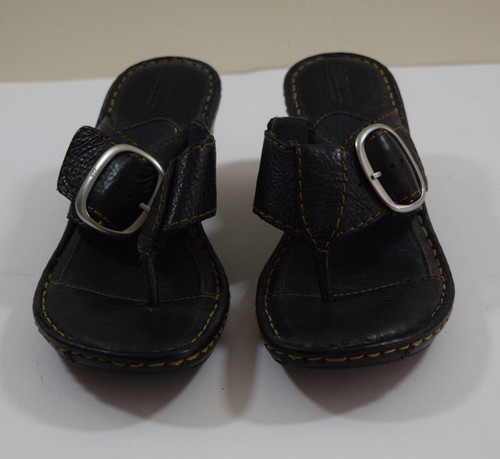 Sandalias Born Wedge 6 para mujer cómodas cuero negro claro - Imagen 2 de 8