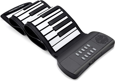 Portable 61-Key Roll Up Piano Keyboard - Rechargeable & Eco-Friendly for Beginne