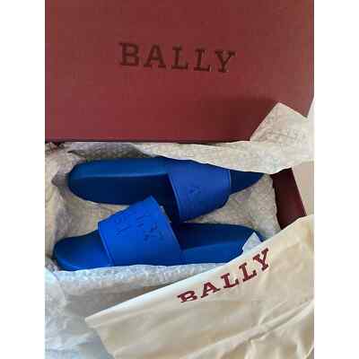 BALLY BLUE RUBBER SLIDES USA9 | eBay