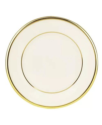 12 Lenox Eternal Gold Salad Plates - ivory with gold trim - beautiful!