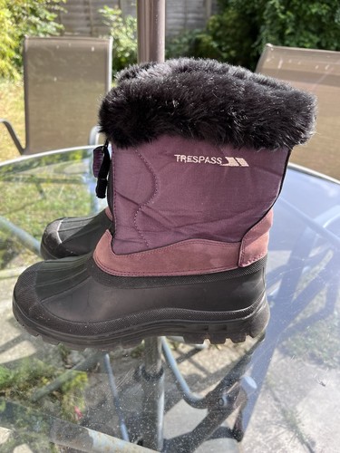 Trespass Women’s Fleece Lined Snow Boots Faux Fur Memory Foam Sole EU 38 UK 5 - Picture 3 of 11