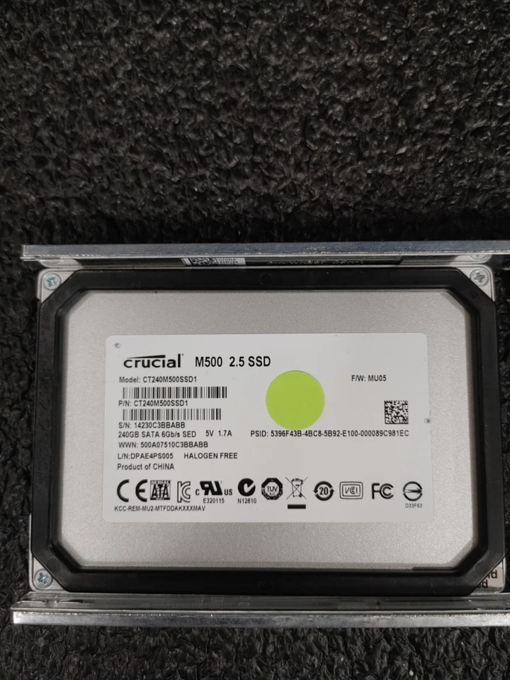 Lot of 4 Crucial CT240M500SSD1 M500 240GB 6Gb/s SATA 2.5' SSD - Image 4 of 4