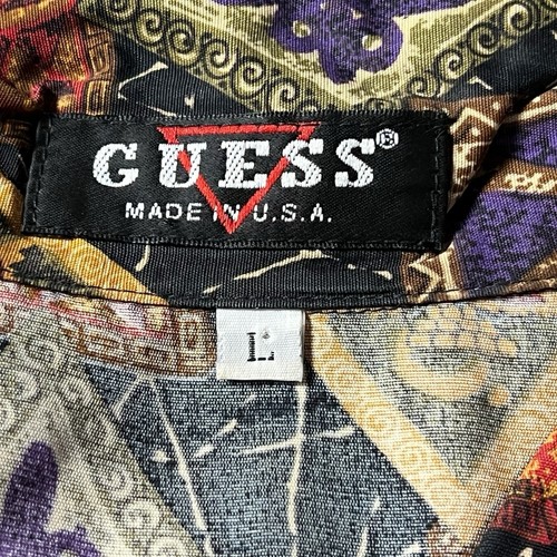 Vintage GUESS Shirt Mens Large Multicolor Geometric Button Long Sleeve USA Aztec - Picture 3 of 7