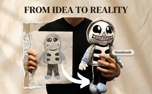 Custom Plush Doll from Photo - Handmade Stuffed, Personalized Plush (8In-25In)