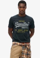 Superdry T-Shirt Mens Short Sleeve Crew Neck VL Heritage Relaxed Tee Navy Blue