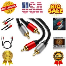 2RCA to 2RCA Cable 3Ft, Gold-Plated 2 RCA Male to 2 RCA Male Stereo Audio Cab...