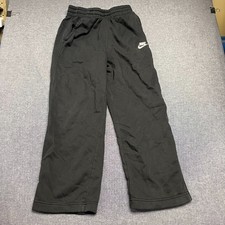 Nike Youth Sweatpants Size M Black Elastic Waist Fleece Joggers Cotton Blend