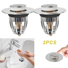 2x Universal Bathroom Sink Plug Stopper Wash Basin Core Pop Up Drain Filter US