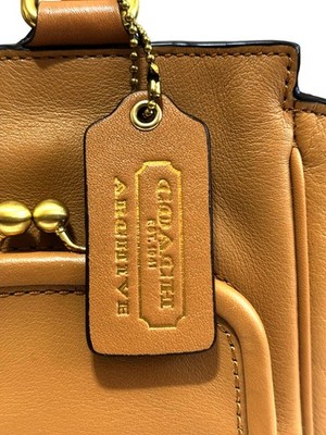 RARE Coach Y2K Archive Camel Tan Double Kisslock Pocket Tote