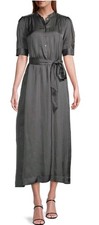 Elie Tahari Women's Whisper Satin Maxi House Grey Dress Size xsmall