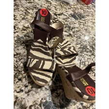 NWT Michael Kors Zebra Wedge Espadrille Sandals - 10