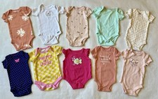Lot of 10 Newborn Gerber/Carters/others Baby Girls' Onesies Bodysuits