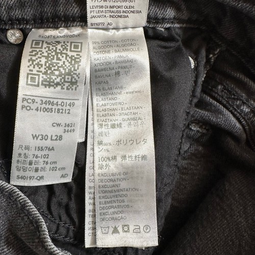Levi's Women's Wedgie Straight High Rise Distressed Button Fly Jeans Black Sz 30 - Picture 11 of 14