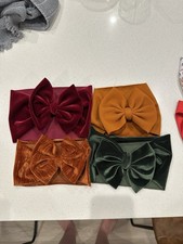Caden Lane Headband Bow, 4 Pack, Fall, Christmas, Baby, Toddler, Velvet, Waffle