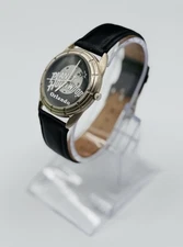 Planet Hollywood Orlando by Fossil Watch Black Dial & Leather Band- New Battery