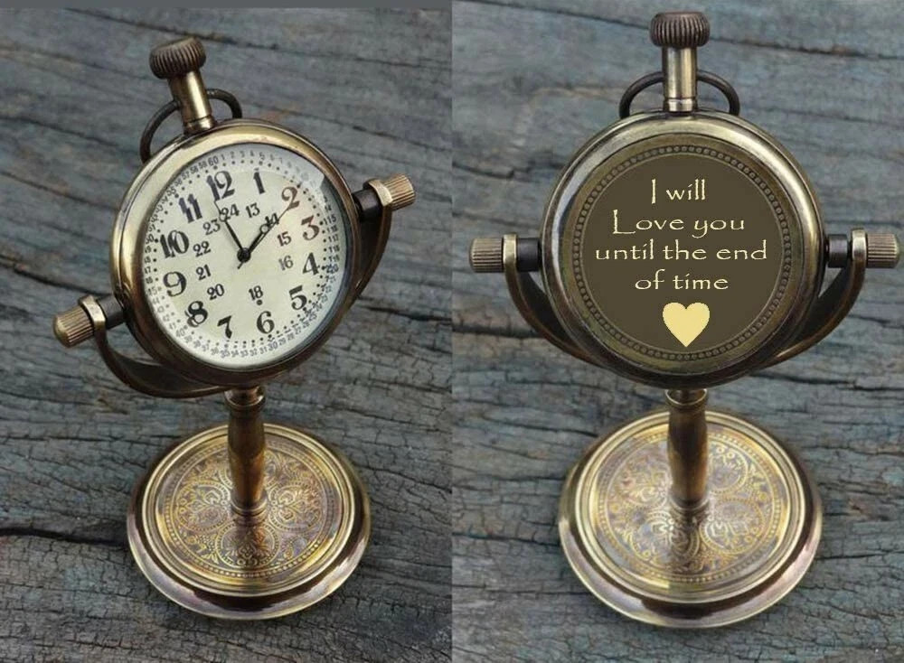 Personalized Antique Desk Clock - Table watch - Desktop cloc