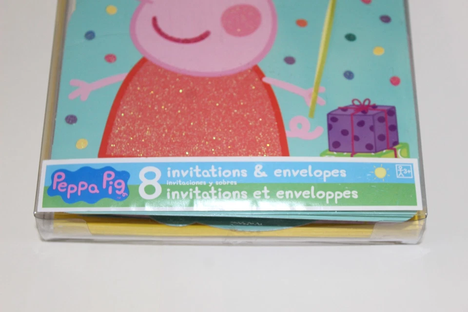Peppa Pig “Come Party” Premium Invitaciones de Fiesta de Cumpleaños con Sobres 8CT Foto 2 de 4