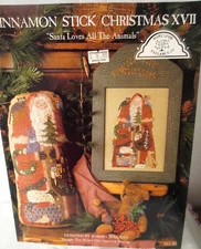 HTF Homespun Elegance SANTA LOVES ALL THE ANIMALS Ctd Cross Stitch Pattern
