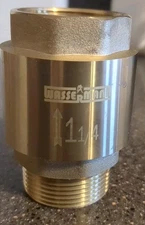 Wassermann One Way Brass Check Valve, 1-1/4" NPT male in/ 1-1/4" FNPT out 