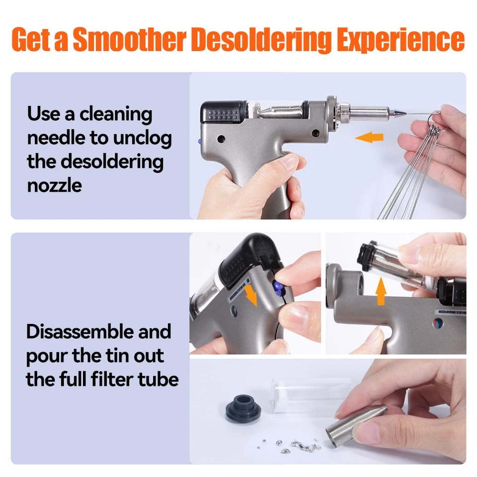 Silverflo 948 Rework Station Desoldering Station with Tin Suction Pump Tool - Image 4 of 4