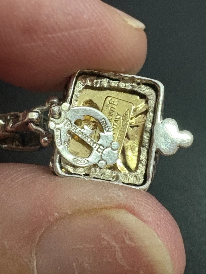 COLGANTE TAGLIAMONTE ORO AMARILLO Y PLATA 14K Foto 4 de 4