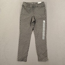 New Old Navy Pixie Pants Womens 4 Ankle Strethcy Geometric Hi Rise Black NWT