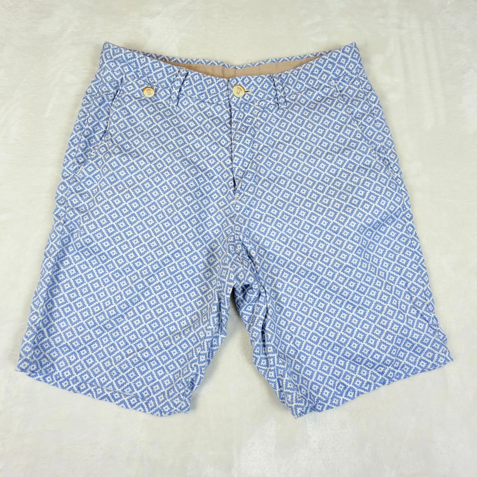 Massimo Dutti Shorts Womens 38 Blue Diamond 100% Linen Chino Pockets Breathable
Opens in a new windo