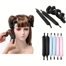 6 Pcs Foam Hair Rollers Set Button Lazy Curler Big Wavy Curling Tube No Heat