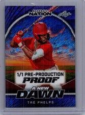 Tre Phelps 2025 Leaf Baseball Nation 1/1 Pre Production Proof