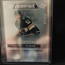 Upper Deck Credentials Debut Ticket Access Rookie Connor Dewar #77 /999 Wild