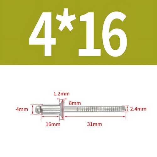 Pop Rivets Countersunk Head Open End Blind Rivets A2 Stainless Steel - Picture 25 of 32