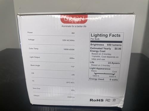 Voice Controlled Smart Light Bulbs 4 Pack, 60W Used with Alexa/Google Home ORIEN - Picture 2 of 4