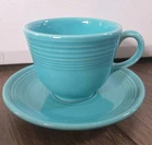 Homer Laughlin Fiestaware Turquoise Tea Cup & Saucer 2 Piece Set
