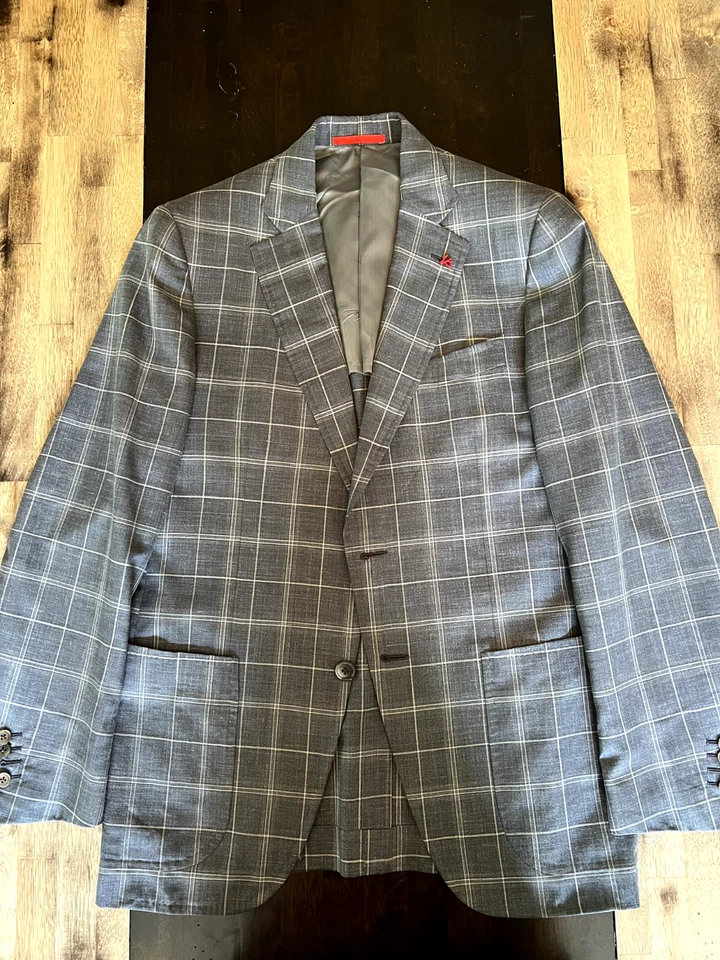 Isaia Sport Coat Grey Window Pane 38R US / 48R IT - Image 2 of 4