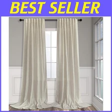 Back Tab Pocket Linen Curtains 108" for Kids Room - 2 Panels