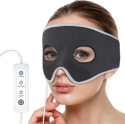 #ad Sinus Pressure Relief Heated Mask Face Heating Pad Relieve Pain Black $34.52