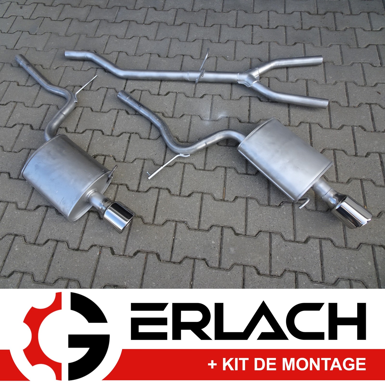 Silencieux Audi A4 B7 1.8 T 2.0 TFSI quattro pour remplacer un échappement rouillé sorties 100mm