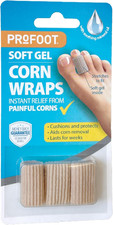 Profoot Soft Gel Corn Wraps 3 Pack Toe Cushions Reusable Foot Care