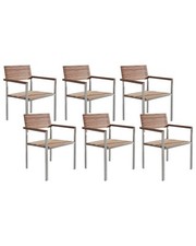 Set of 6 Garden Chairs VIAREGGIO Wood Light Wood