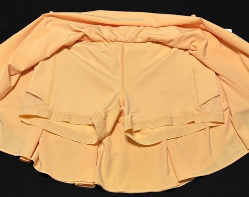Lululemon Court Rival hoch geschnittener Rock Sommer leuchtend pfirsichfarben Skort Shorts Gr. 12 neu - Bild 4 von 8