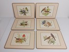 Pimpernel Cork Back Acrylic Placemats Boxed Set 6 European Birds Vintage