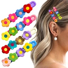 Fancy Flower Alligator Hair Clips and Barrettes Set - 4 Pcs Decorative Hair A...